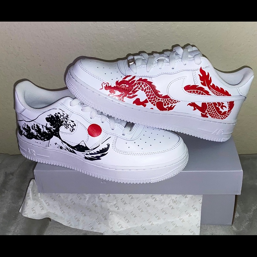 Custom Dragon Nike Air Force 1 Sneakers